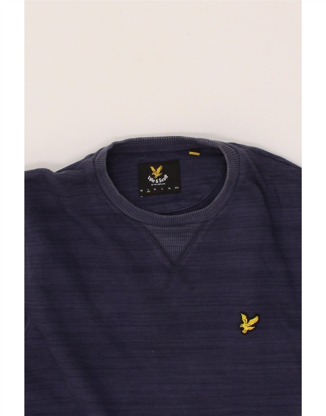 LYLE & SCOTT Mens Sweatshirt Jumper Small Navy Blue Cotton Vintage Lyle & Scott and Second-Hand Lyle & Scott from Messina Hembry 