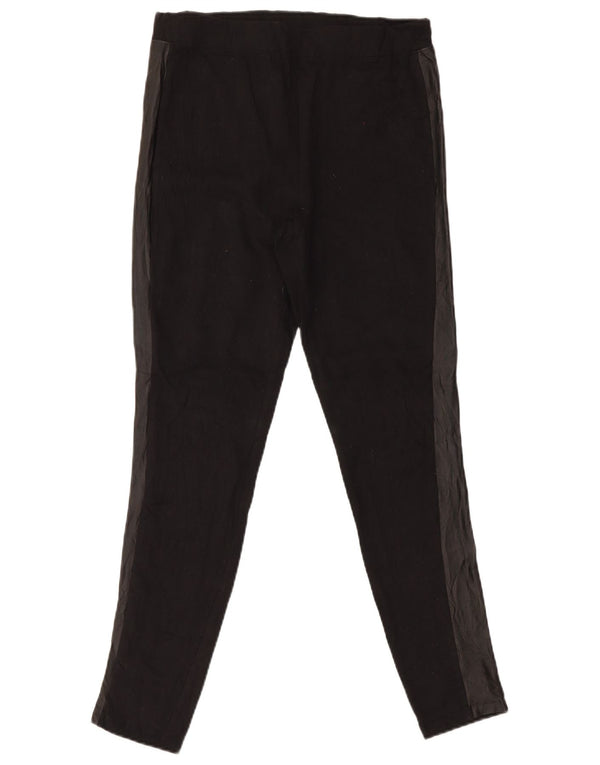 Dkny Womens Leggings UK 14 Large  Black Colourblock Cotton