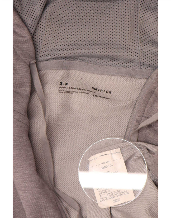 Under Armour Sudadera con capucha y cremallera Cold Gear para hombre, poliéster gris pequeño