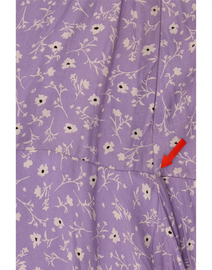 Zara Womens Mini Skirt Medium W28 Purple Floral Viscose