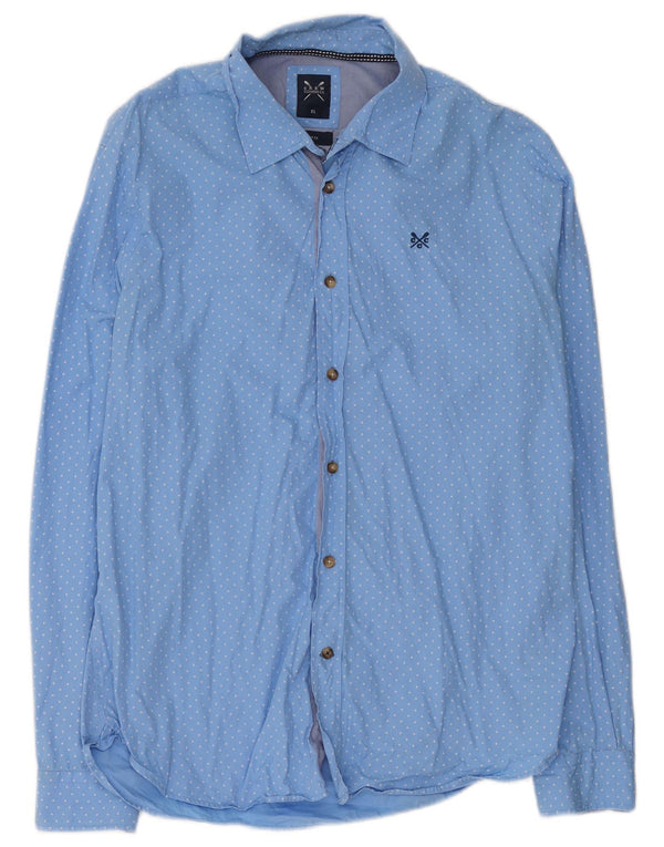 Crew Clothing Mens Slim Fit Camisa XL Azul Geométrico Algodão