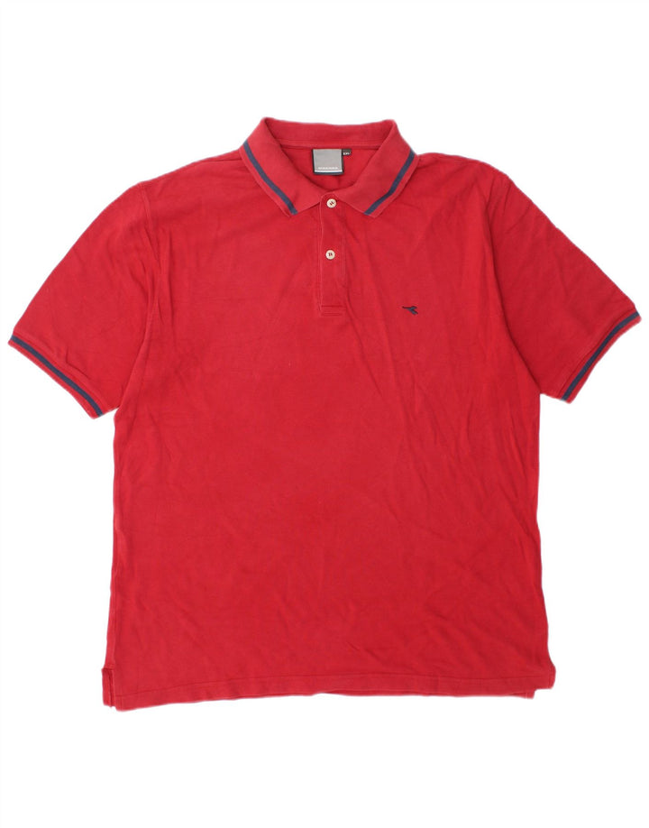 Diadora Mens Polo Shirt 2XL Red Cotton