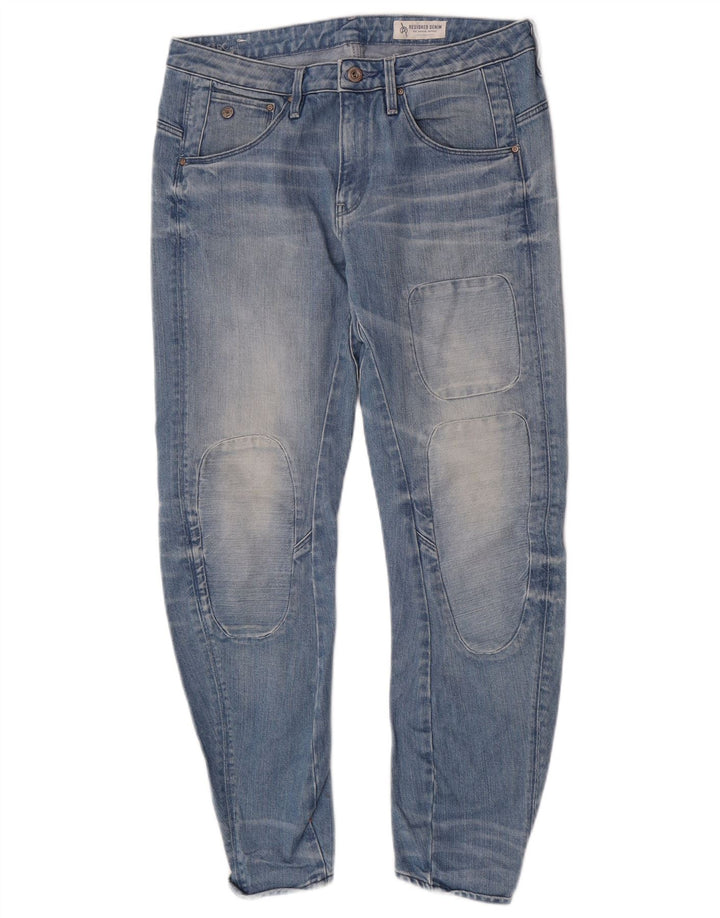 G-Star Damen 3D Arc Slim Jeans W27 L27 Blaue Patchwork-Baumwolle
