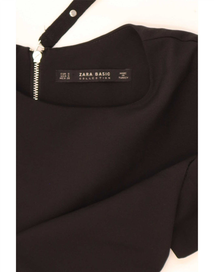 Женское платье прямого кроя Zara UK 10, маленькое черное, полиэстер