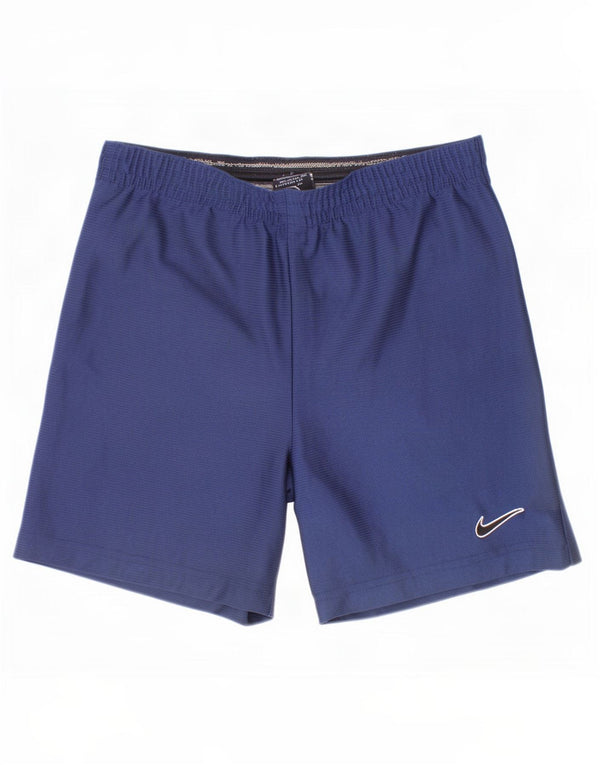 Nike - Pantalones cortos deportivos para niños de 12 a 13 años, tamaño grande, color azul marino, poliéster a rayas
