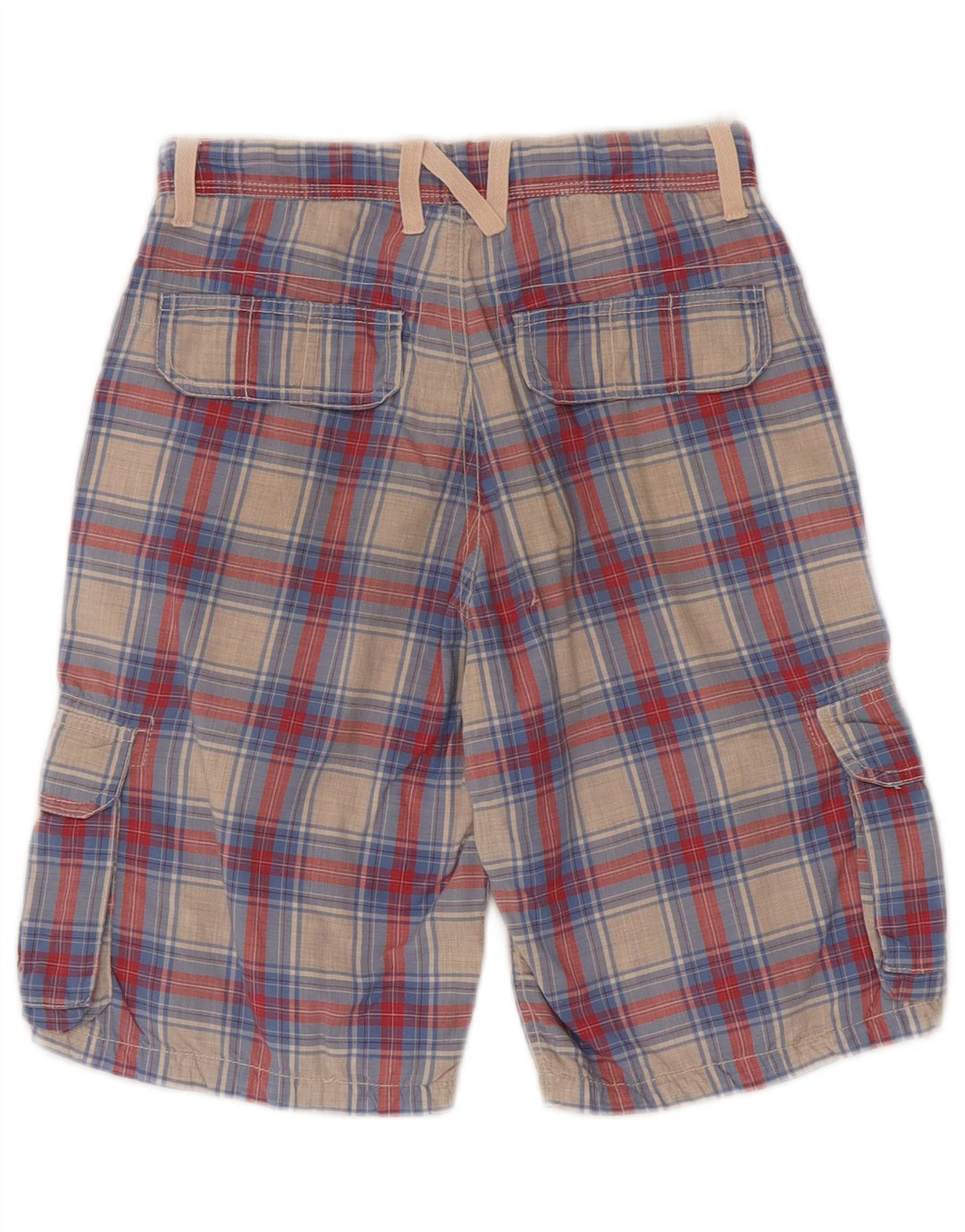 Napapijri Boys Cargo Shorts 9-10 Years W24 Multicoloured Check Cotton