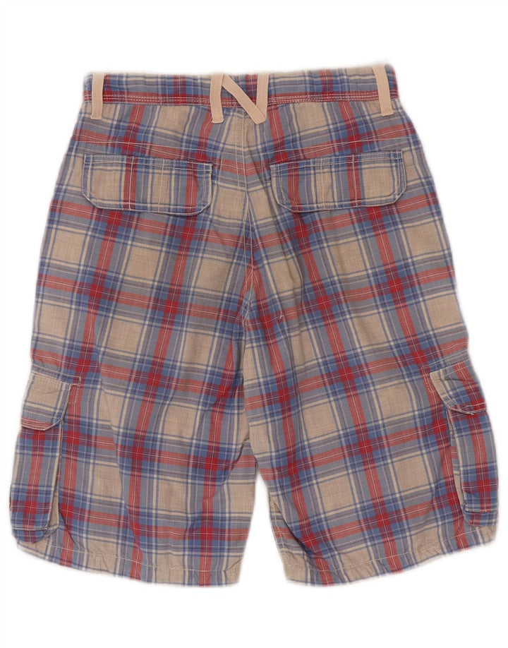 Napapijri Boys Cargo Shorts 9-10 Years W24 Multicoloured Check Cotton