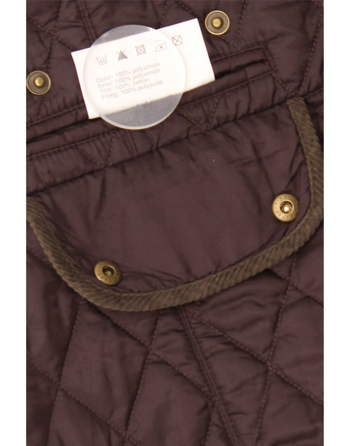 Barbour Quiltet jakke til kvinder UK 12 Medium Brun Polyamid