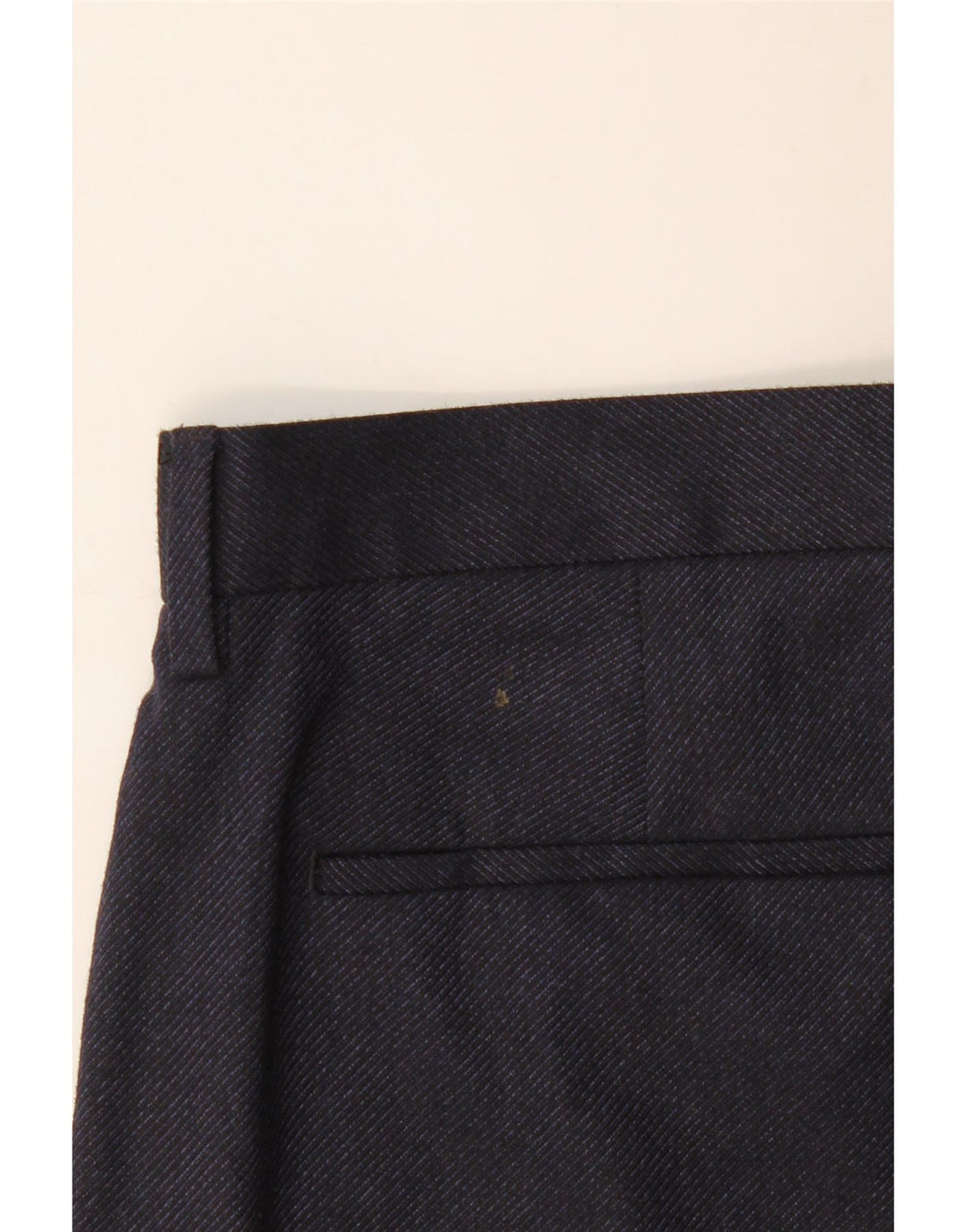 Marks & Spencer Mens Regular Fit Suit Trousers W36 L29 Navy Blue Polyester