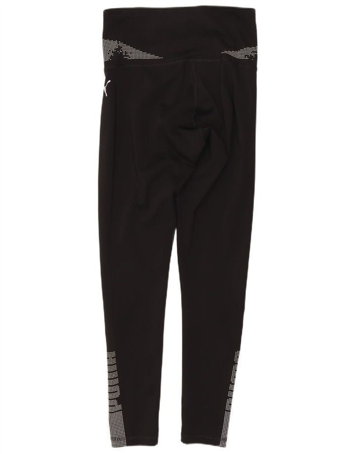 Puma Womens Graphic Leggings UK 6 XS Black Spotted Polyester