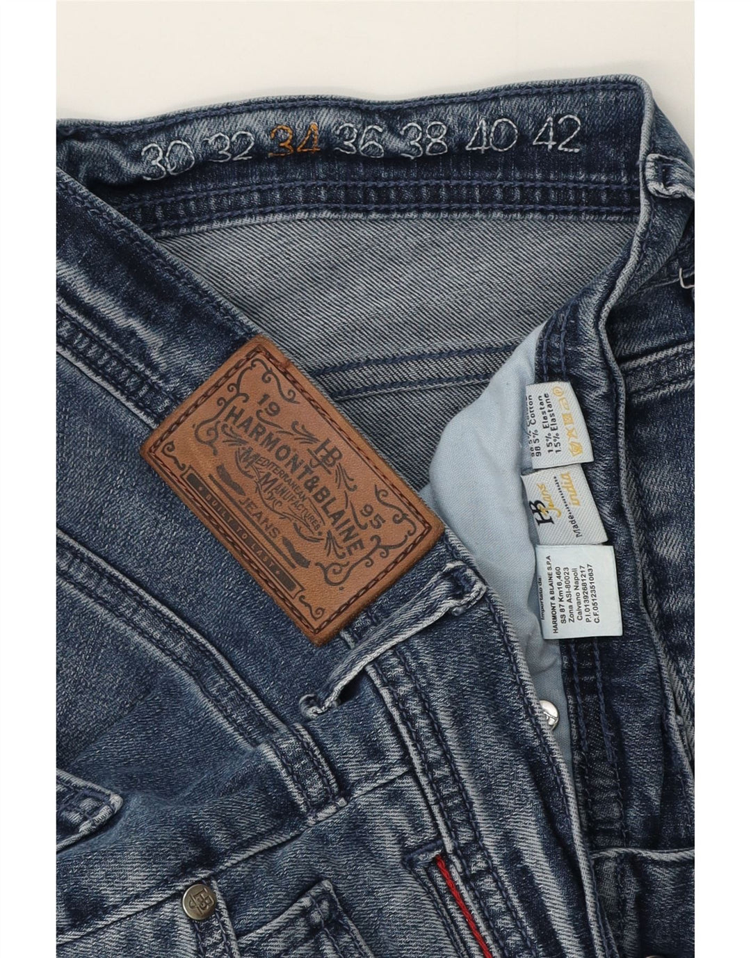 Harmont & Blaine Jean Slim Homme W34 L30 Bleu Coton