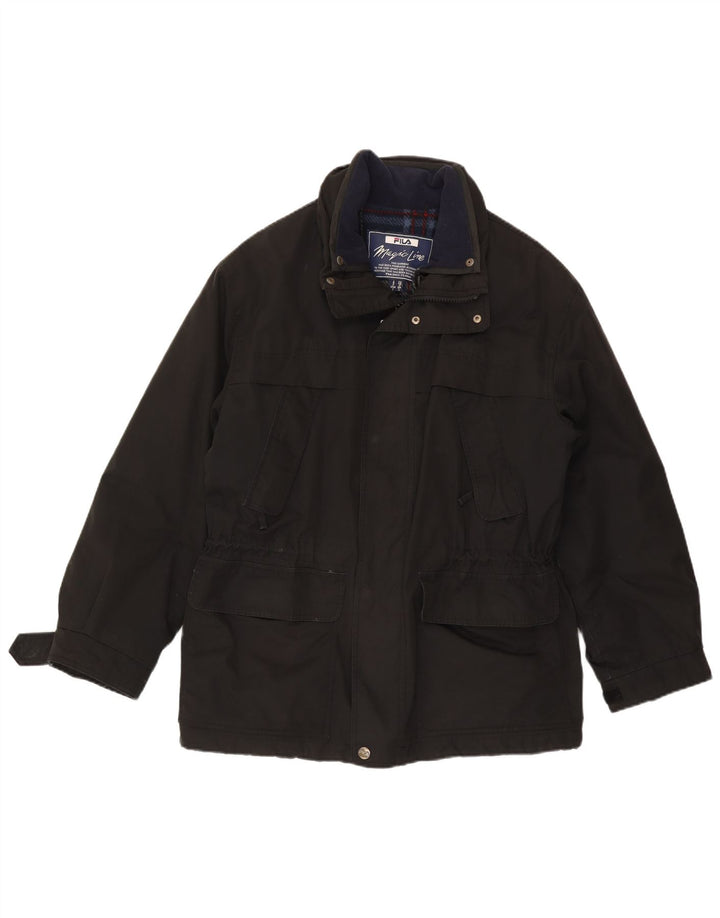 Fila Mens Utility Jacket IT 48 Medium Black Polyester