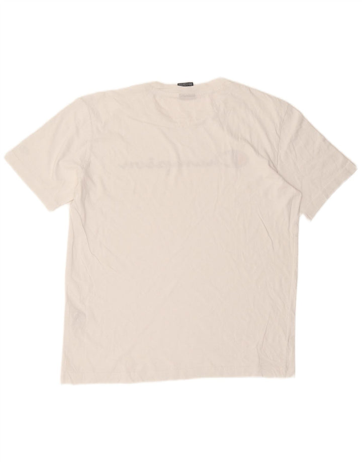 Champion Mens Graphic T-Shirt Top Medium White Cotton
