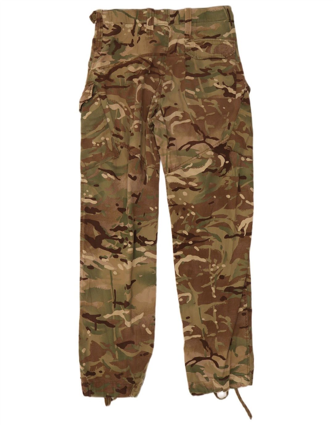 Vintage Mens Straight Cargo Trousers W30 L32 Khaki Camouflage Polyester