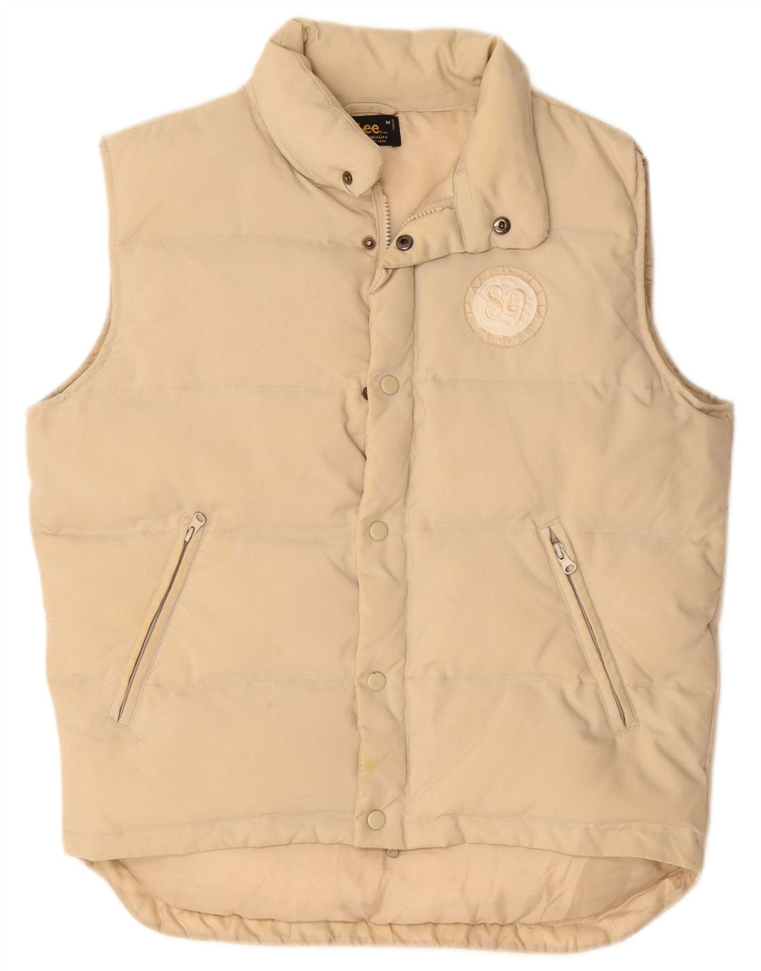 Lee Mens Padded Gilet UK 38 Medium Beige Polyamide