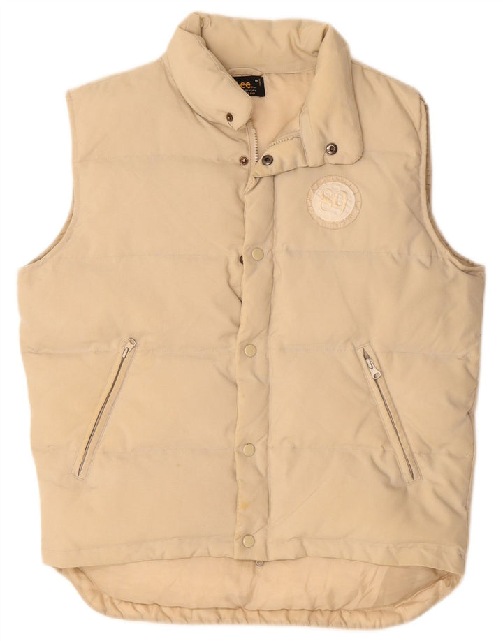 Lee Mens Padded Gilet UK 38 Medium Beige Polyamide