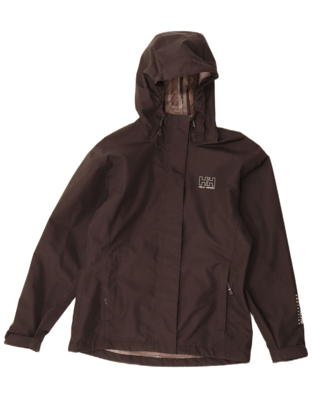 Giacca antipioggia con cappuccio da donna Helly Hansen UK 14 poliestere nero medio
