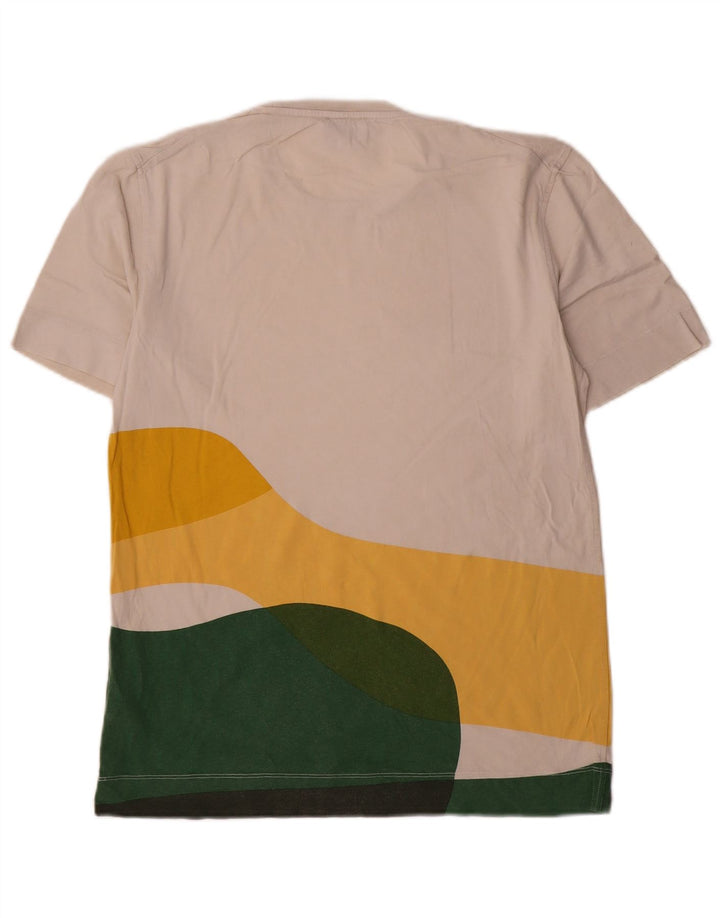 Jigsaw Hombre Camiseta Top Small Blanco Colorblock Algodón