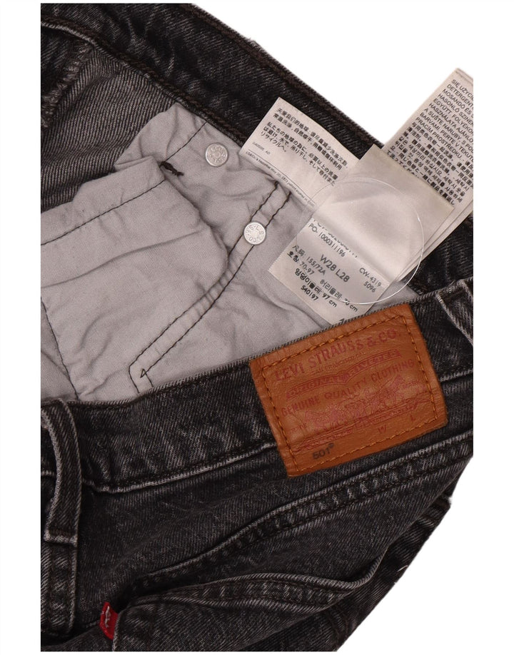 Levi's Womens 501 Straight Jeans W28 L28 Grey Cotton