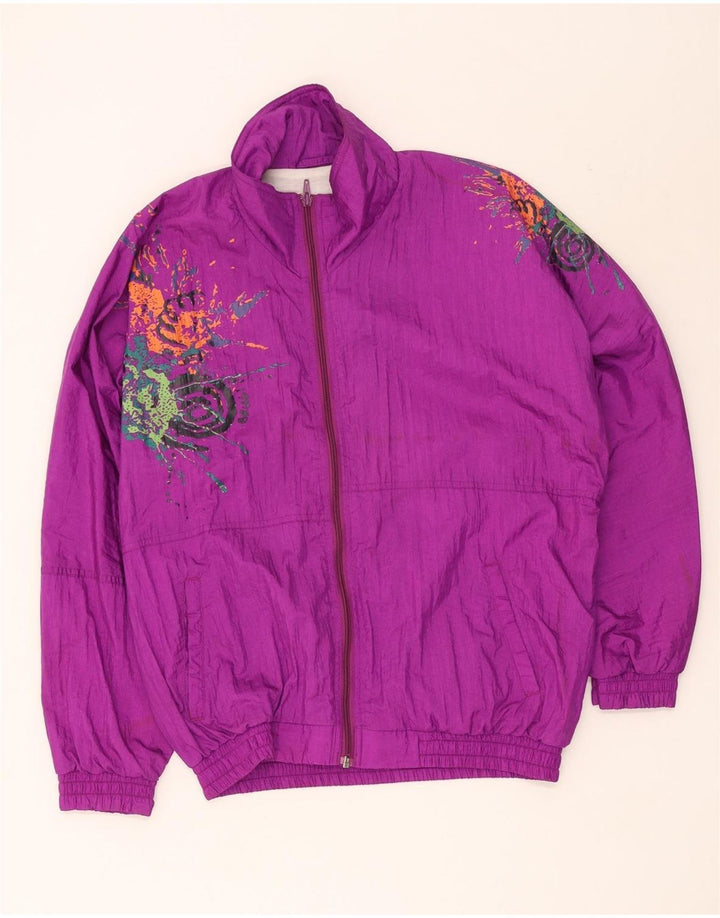 Brugi Mens Graphic Loose Fit Tracksuit Top Jacket Small Pink Polyamide