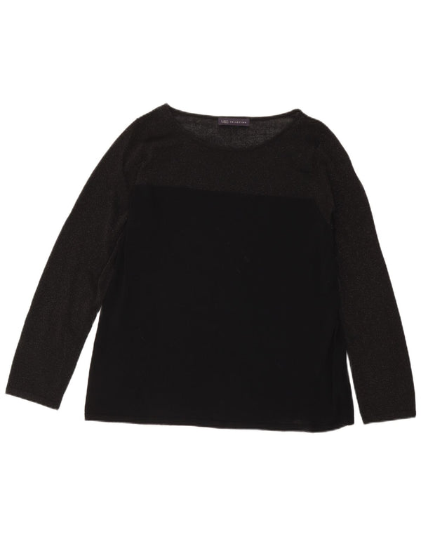 Marks & Spencer Top Mujer Manga Larga UK 40 XL Viscosa Negra