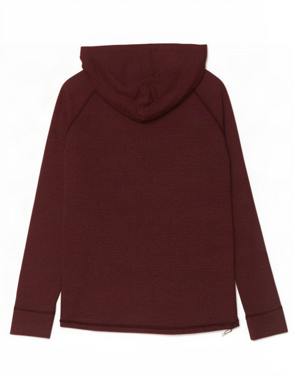 Adidas Damen-Kapuzenoberteil, langärmlig, UK 10, klein, Burgunderrot geflecktes Polyester