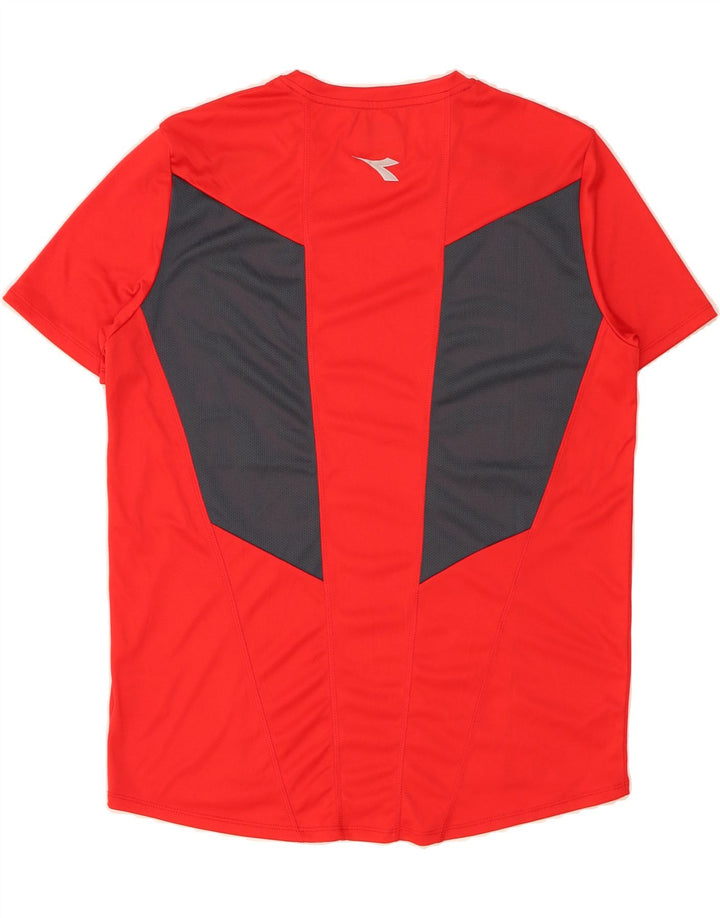 DIADORA Mens T-Shirt Top Large Red Colourblock Polyester Vintage Diadora and Second-Hand Diadora from Messina Hembry 