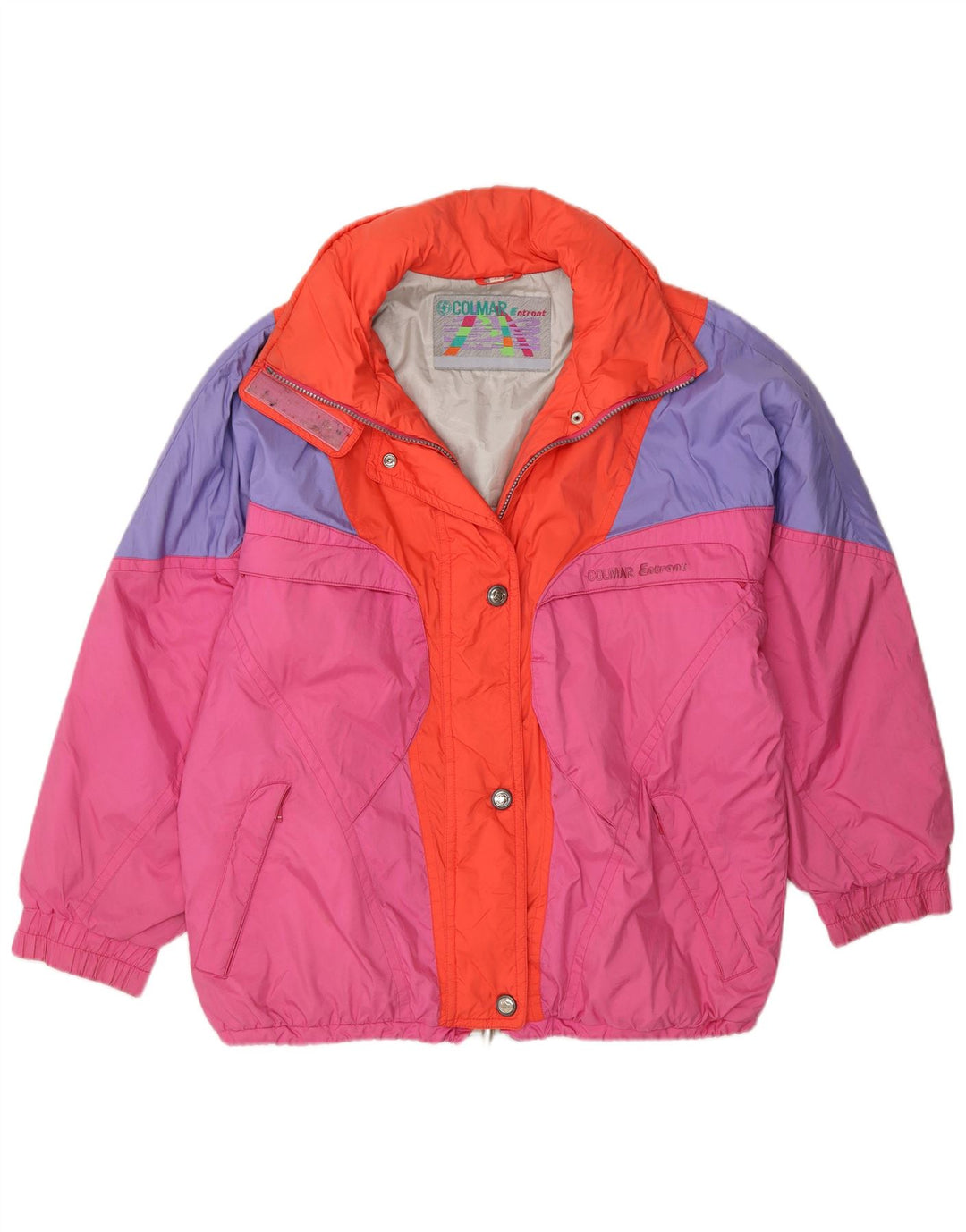 Giacca da sci oversize da donna Colmar Entrant EU 42 XL Pink Colourblock anni '90