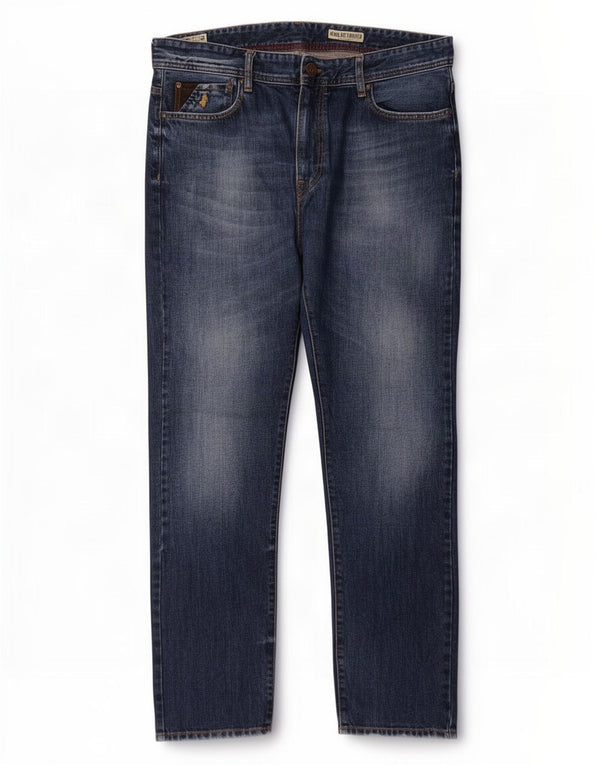 Marlboro Classics Mens Straight Jeans W38 L34 Navy Blue Cotton