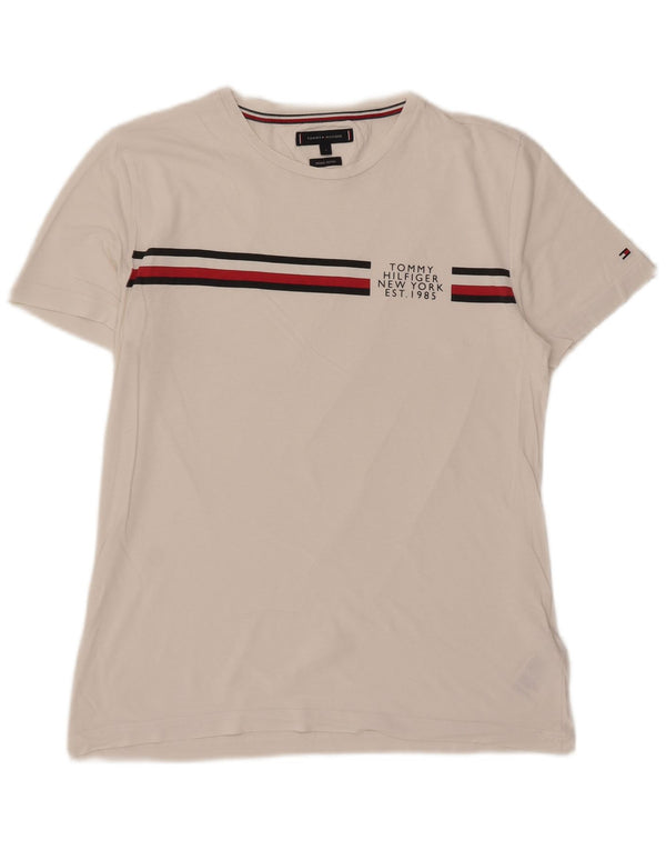 Ανδρικό T-Shirt Tommy Hilfiger Top Large White ριγέ βαμβακερό