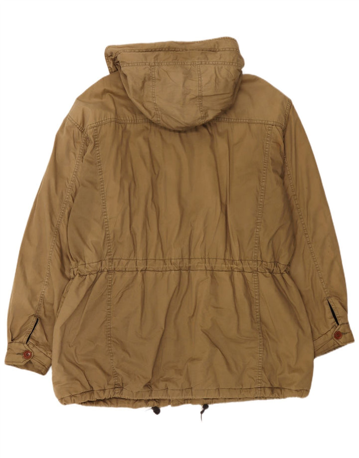 Joop Mens Hooded Parka Jacket IT 54 2XL Khaki Cotton