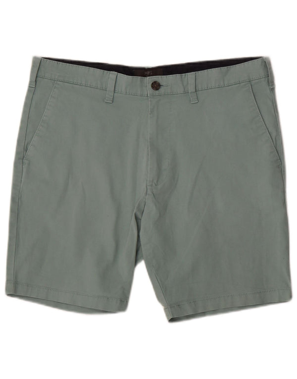 Marks & Spencer Mens Chino Shorts W34 Large Green Cotton