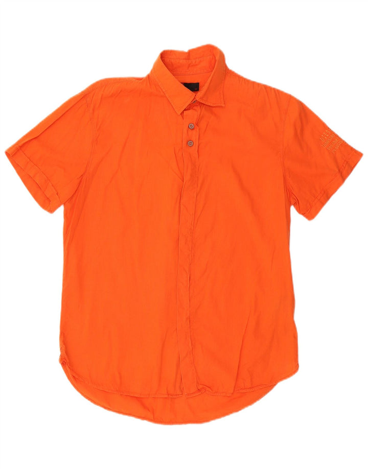DIESEL Mens Short Sleeve Shirt Medium Orange Cotton
