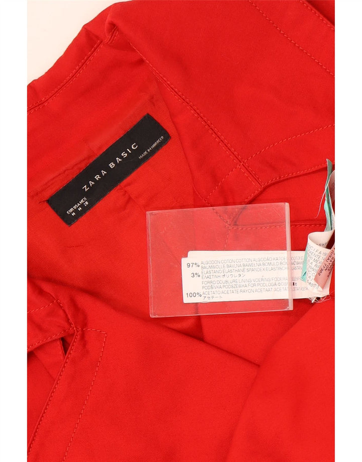 Cappotto da marinaio corto da donna Zara UK 14 cotone rosso medio