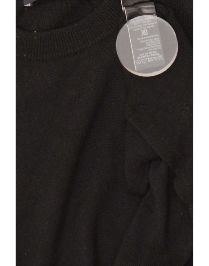 Marks & Spencer Womens Jumper Dress UK 12 Medium  Black Merino Wool