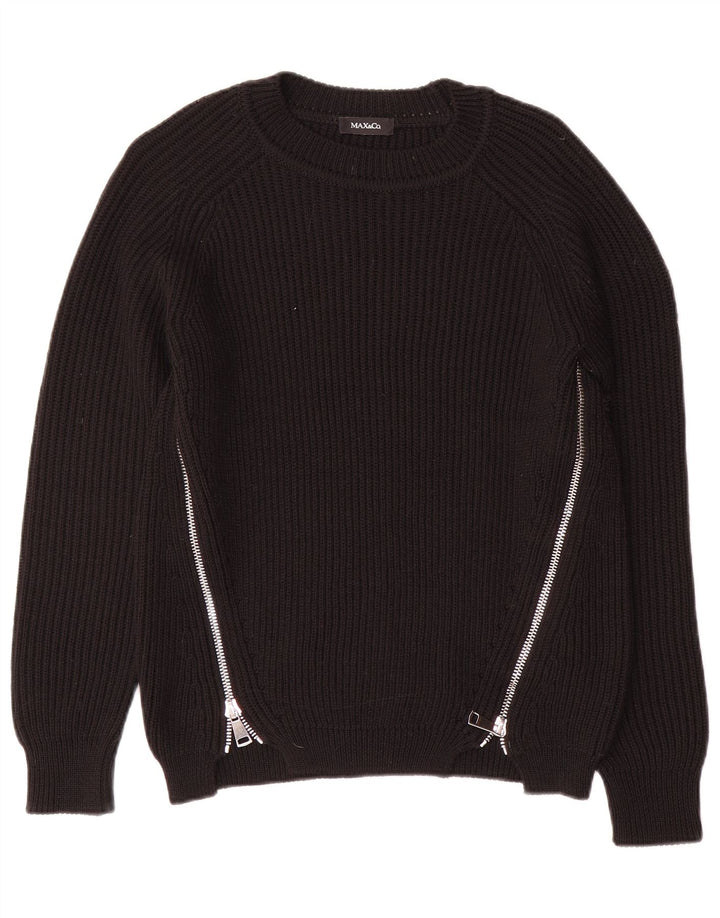 Max & Co. Dame Boat Neck Jumper Sweater UK 14 Medium Sort