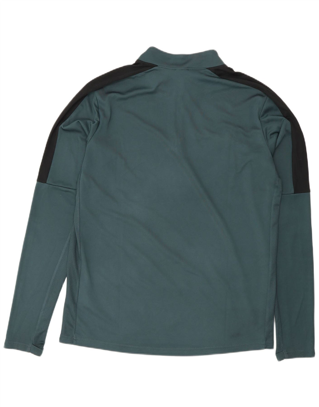 Nike Mens Dri Fit Zip Neck Top Long Sleeve Medium Green Polyester Sports