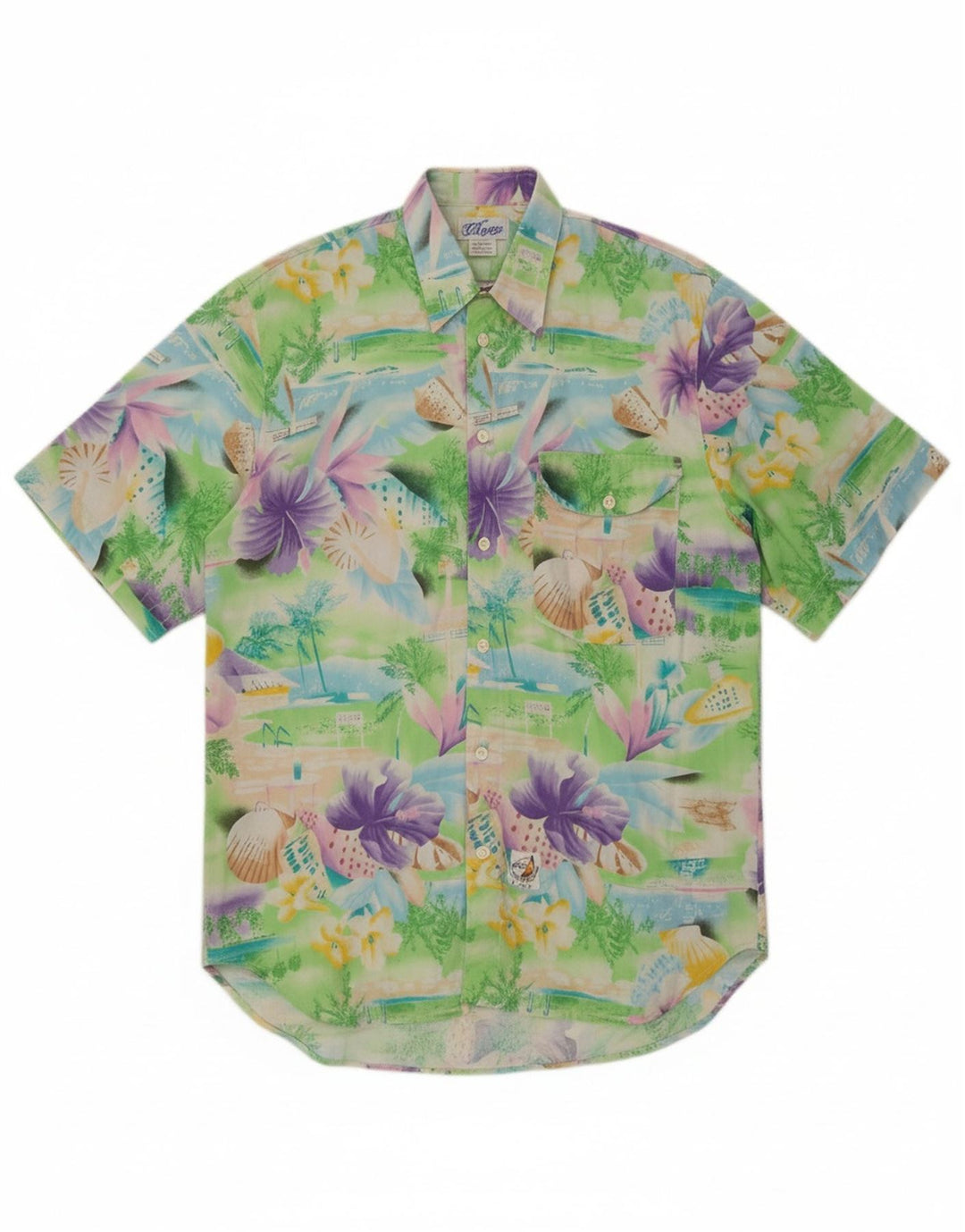 HOBIE Mens Hawaiian Short Sleeve Shirt Medium Multicoloured Floral
