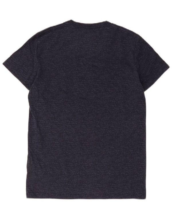 Hollister Mens Graphic T-Shirt Top Small Navy Blue Flecked Cotton