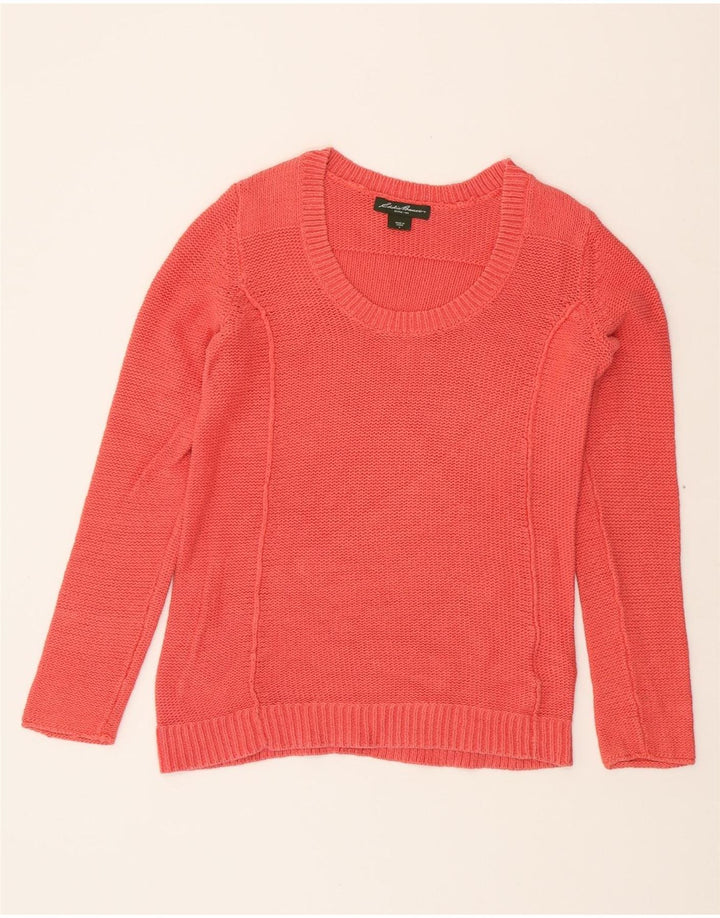 EDDIE BAUER Womens Oversized Boat Neck Jumper Sweater UK 10 Small Red Vintage Eddie Bauer and Second-Hand Eddie Bauer from Messina Hembry 