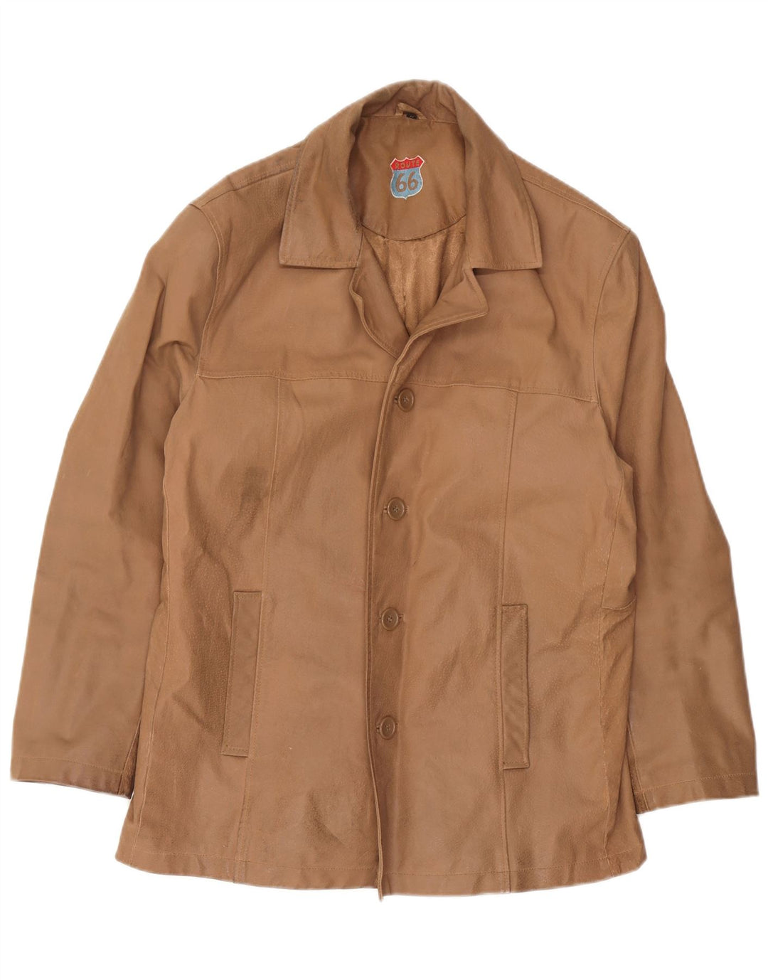 Route 66 Herre Læderjakke UK 38 Medium Beige Læder