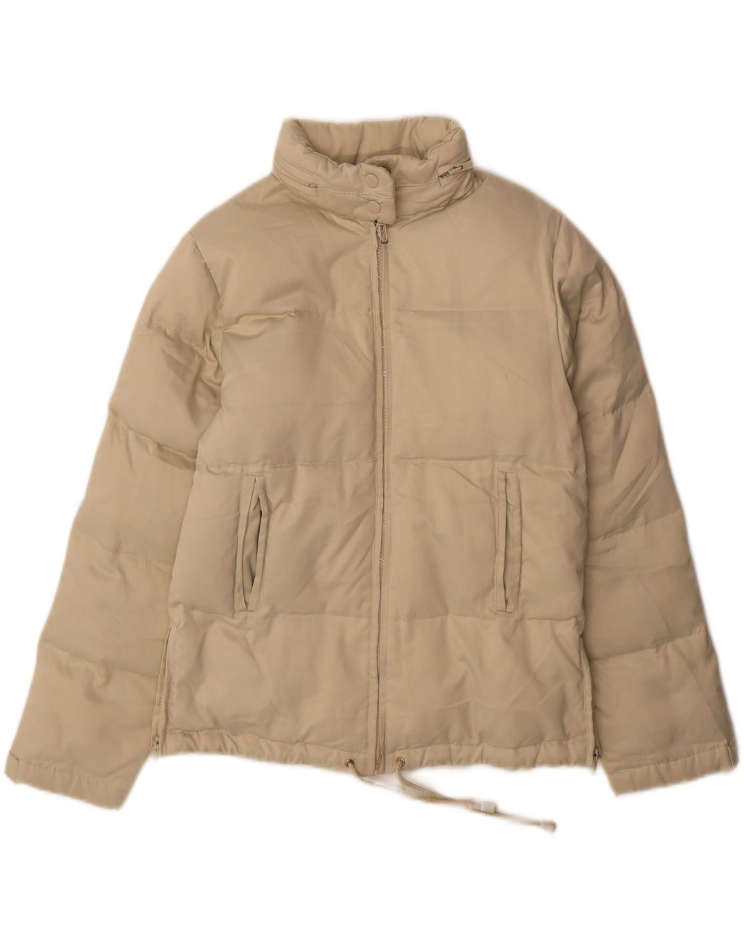 Zara Veste matelassée à capuche pour femme EU 38 Small Beige Polyester