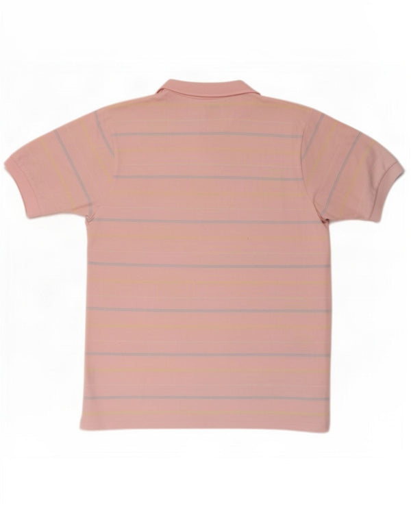 Penguin Womens Heritage Poloshirt UK 16 Große rosa gestreifte Baumwolle