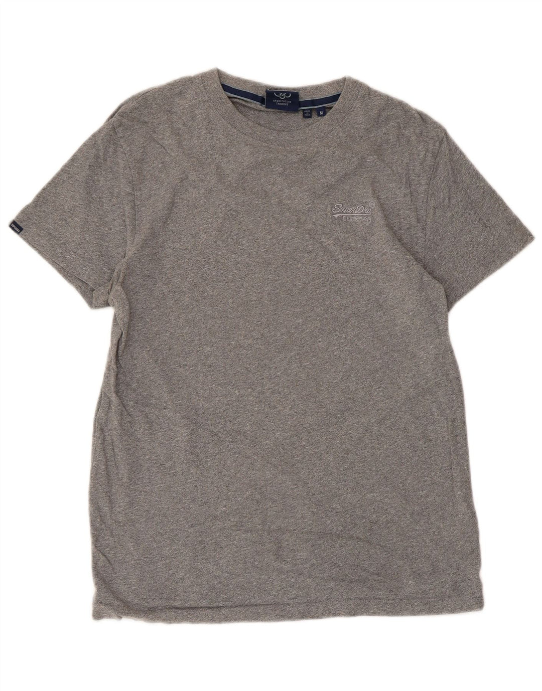 SUPERDRY Womens T-Shirt Top UK 12 Medium Grey Cotton