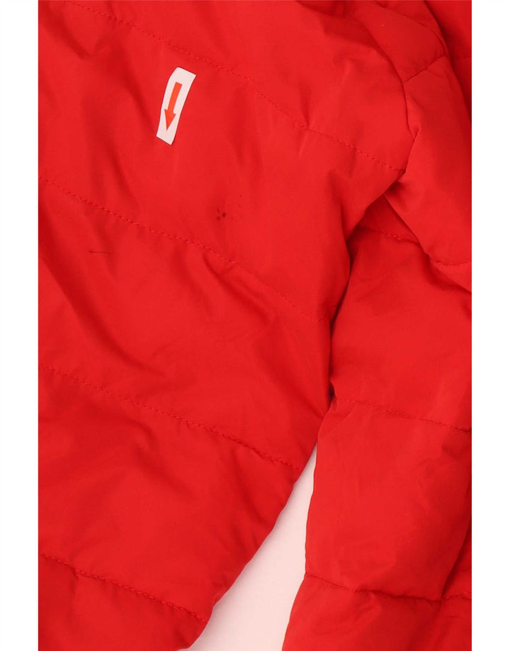 Superdry Womens Hooded Padded Coat UK 14 Large Red Polyester