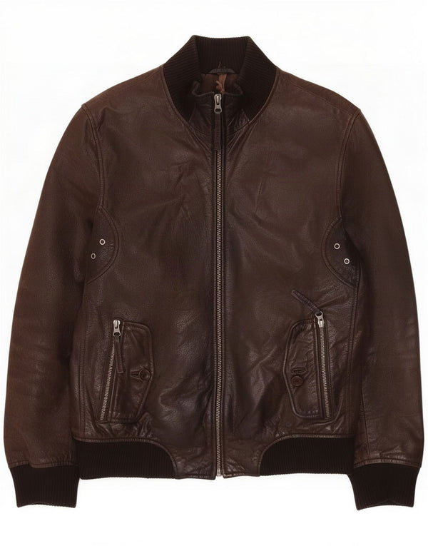 Męska kurtka skórzana vintage UK 38 Medium Brown