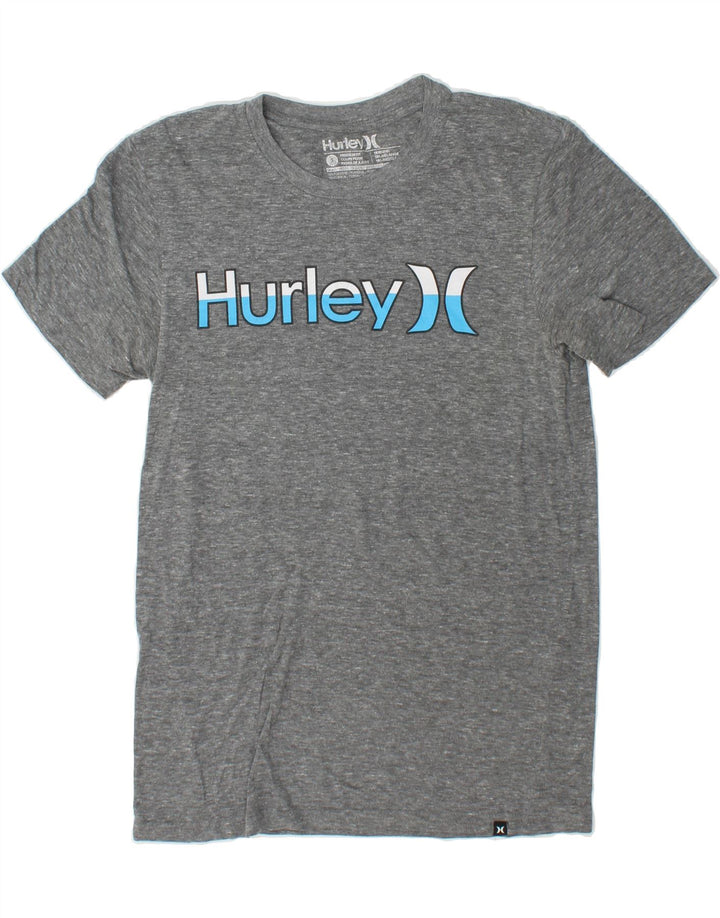 HURLEY Mens Premium Fit Graphic T-Shirt Top Small Grey Flecked Polyester Vintage Hurley and Second-Hand Hurley from Messina Hembry 