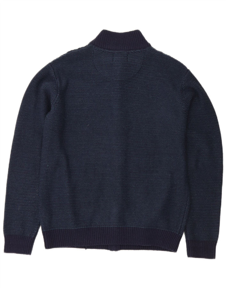 Marks & Spencer Mens Regular Fit Cardigan Sweater Medium Navy Blue Acrylic