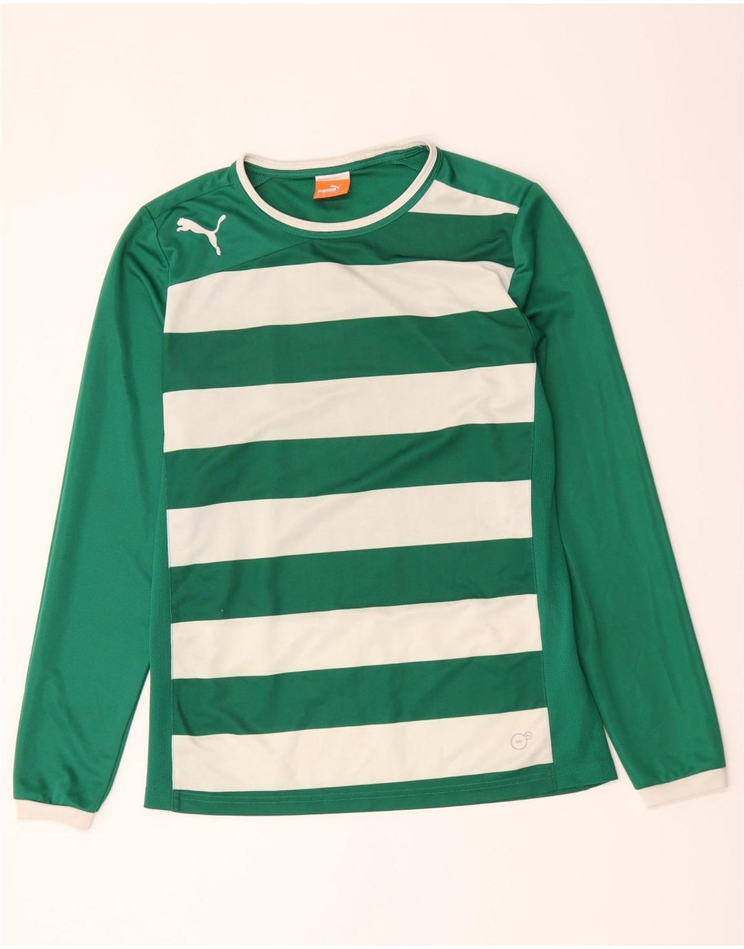 Puma Herre Top Langærmet Medium Grøn Stribet Polyester