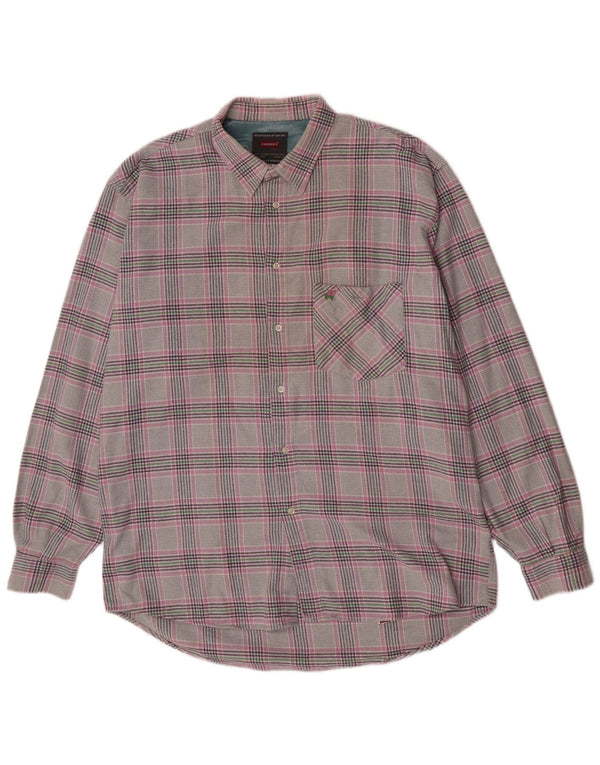 Carrera Chemise Regular Fit Flanelle XL Gris Plaid Coton Homme
